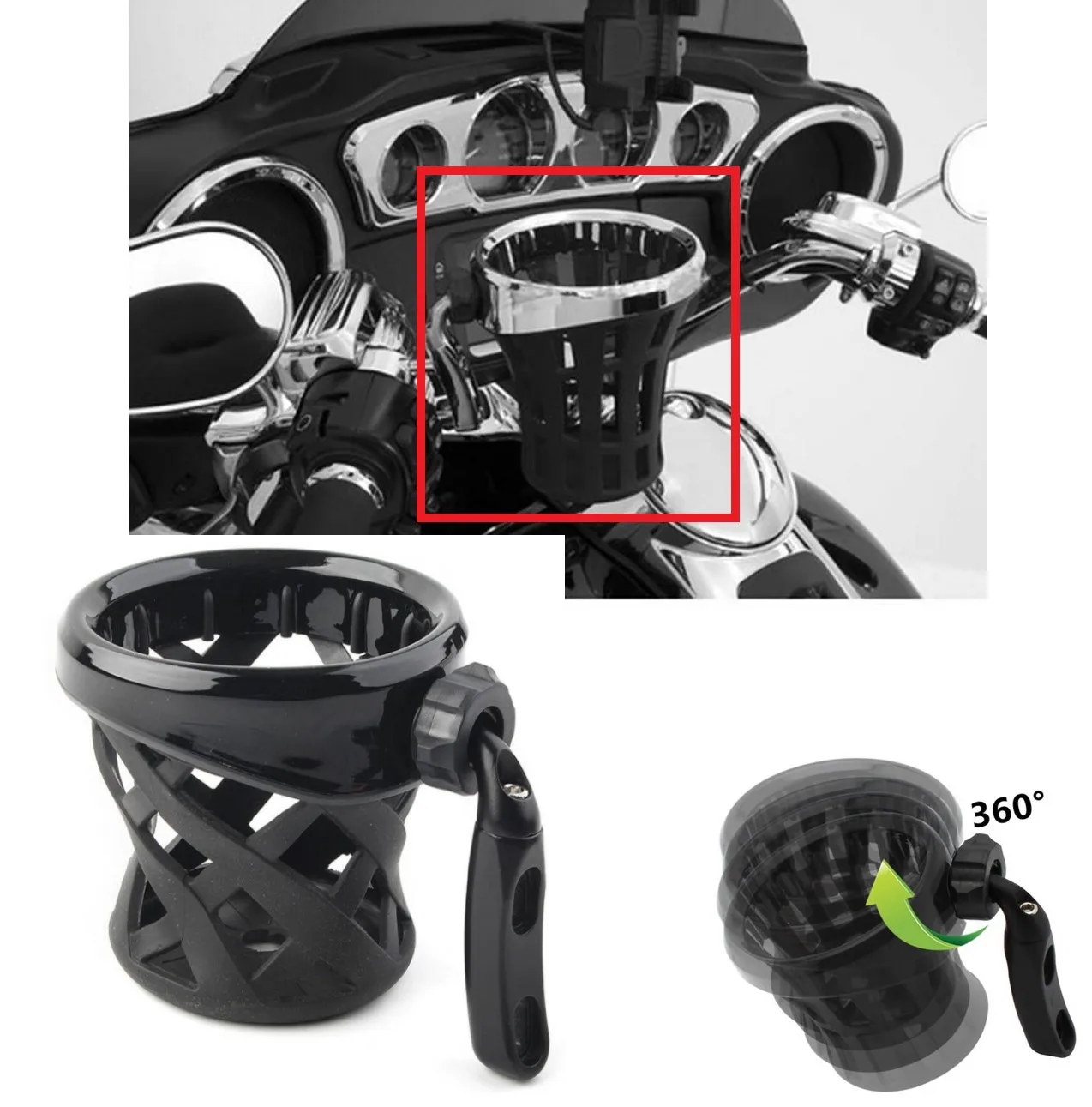 

Fits For Goldwing Drink Holder Tool Cycling 106mm Height 110mm Da 360°