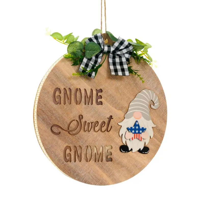 

Wooden Luminous Welcome Home Front Door Sign With Interchangeable Yard Decoration Hanging Ornament Decorations