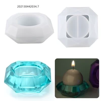 diamond candle holder silicone mold diy crystal epoxy resin candlestick making molds handmade crafts home decor silicone mold