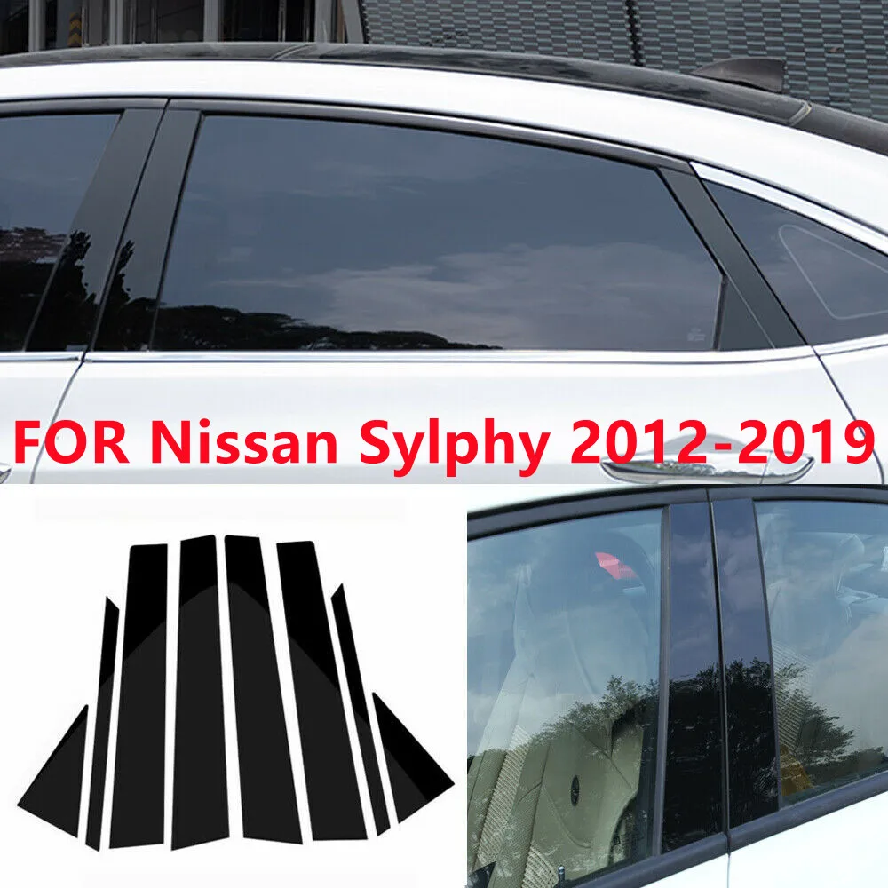 

8pcs/Set Car Door Window Pillar Post Covers Trim Sticker Accessories For Nissan Sylphy 2012-2019 Exterior Car Chromium Styling