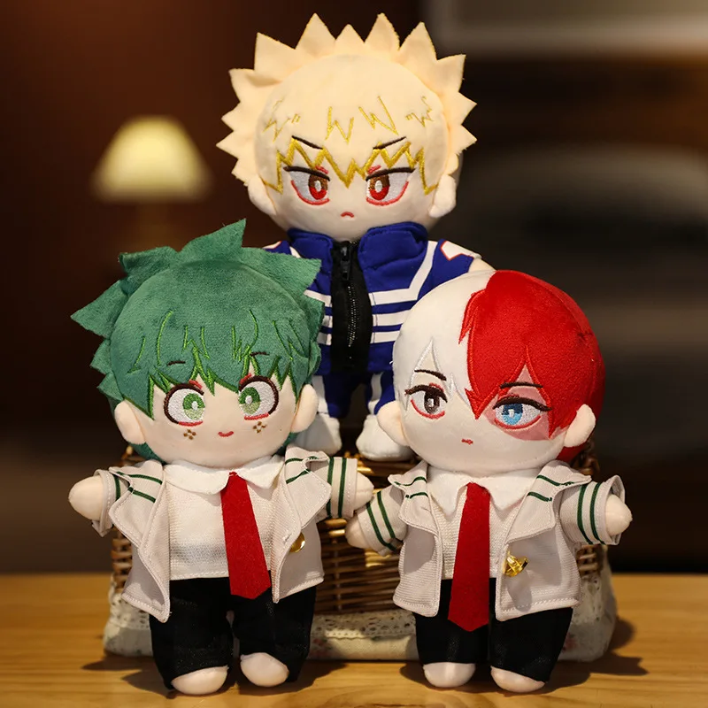 

20cm Japan Anime My Hero Academia Stuffed Plush Toys Midoriya Izuku Bakugou Katsuki Cartoon Figurine Soft Doll Kids Gifts Toys
