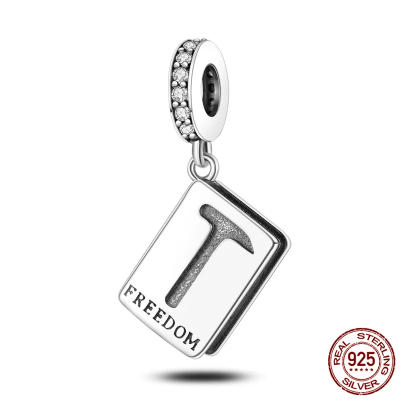 

Genuine 925 Sterling Silver Book of Freedom Beads Fit Original pandora Bracelet&Bangle For Women Birthday Fashion Jewelr