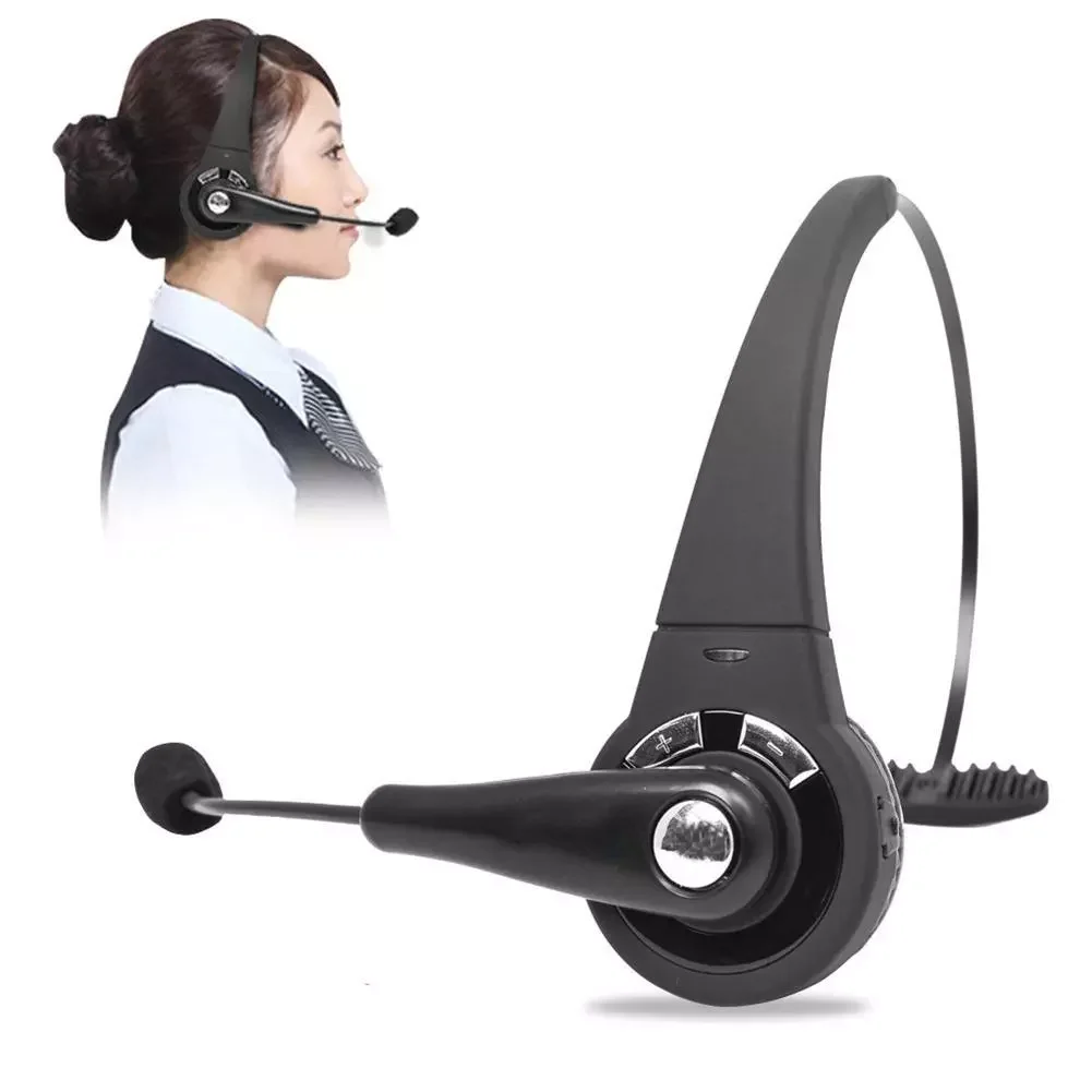 

NEW Call Center Headset with Microphone Wireless Hands free Stereo Office Telephone Interphone Headphones PS3 Game 12h Talk