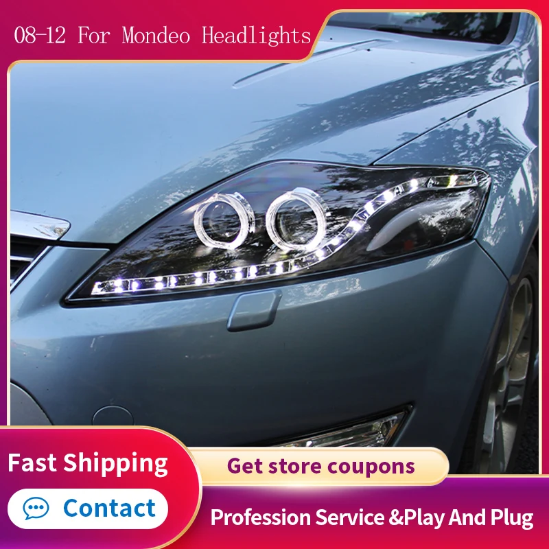 

Автомобильный Стайлинг для Ford Mondeo светодиодные фары новый Mondeo 2008 -2012 DRL H7 D2H Hid вариант ангельский глаз Биксеноновые аксессуары