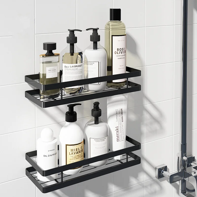 

304 Bathroom Shelf Black Bath Shampoo Holder Basket Storage Holder Bath Shower Shelf Holder Shelf