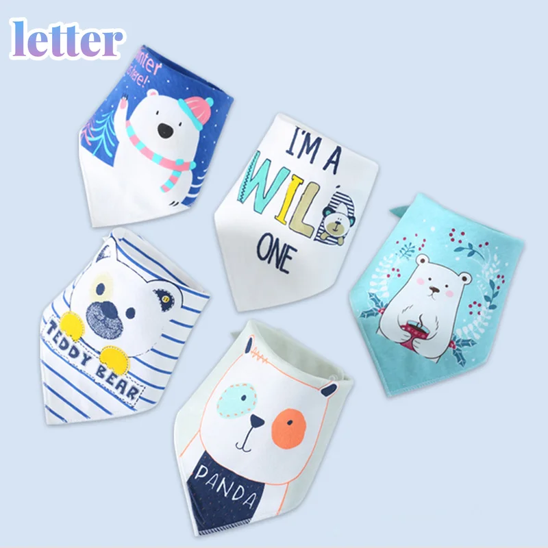 

Baby Bibs for Boy Girl Bandana Bib Burp Cloth Print Animal Triangle Cotton Baby Scarf Meal Collar Burp Baby Accessories