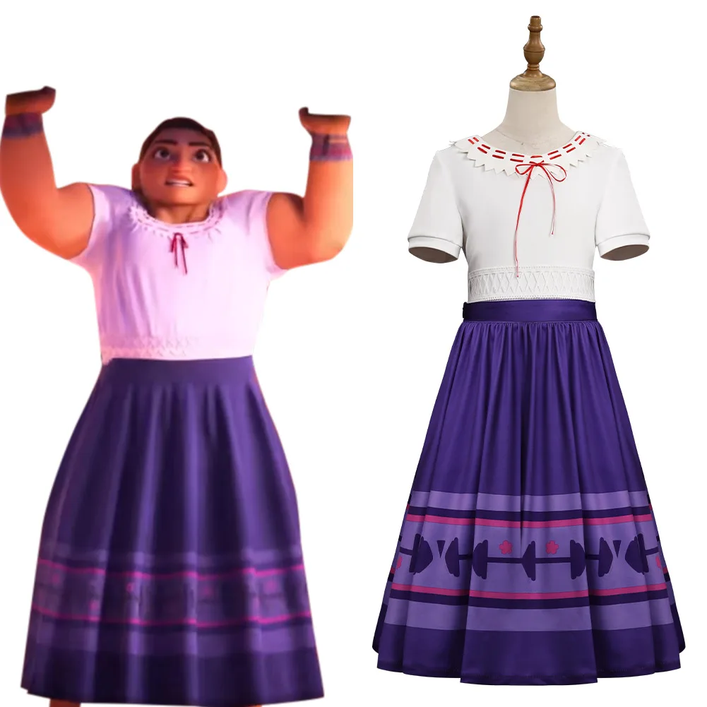 

Детский костюм для косплея Luisa Madrigal, футболка, юбка, костюмы на Хэллоуин, карнавальный костюм