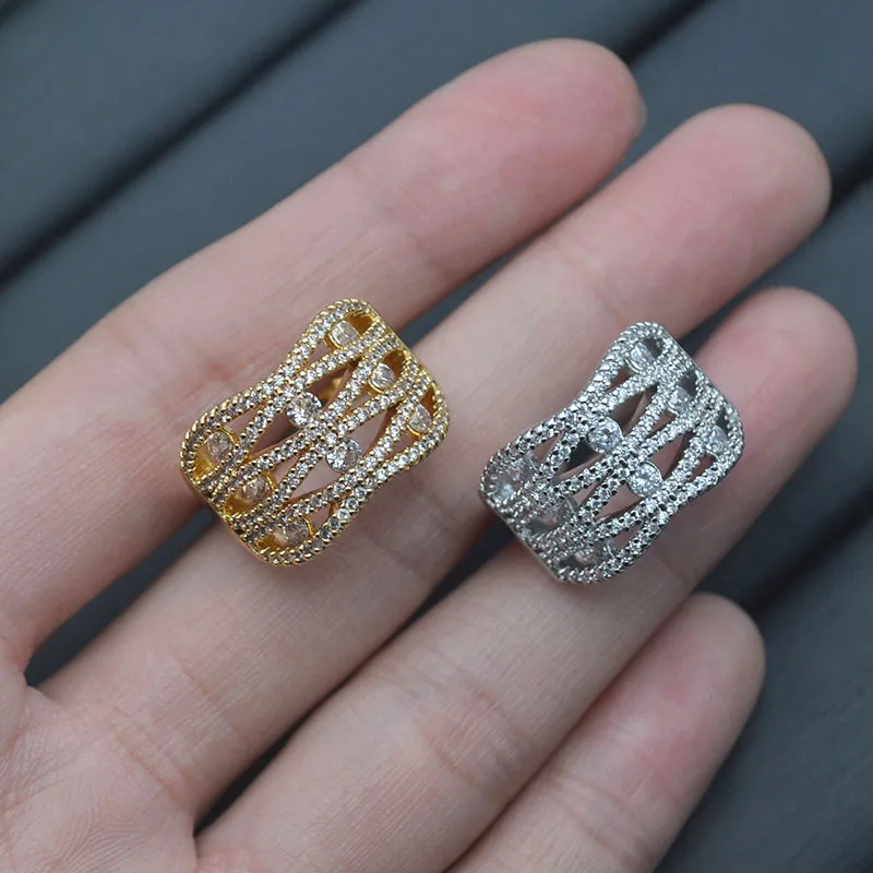 

Кольца женские многорядные блестящие металлические, офисные универсальные кольца с блестящими фианитами в стиле OL, модные ювелирные изделия в Корейском стиле, большие размеры, 5 шт.