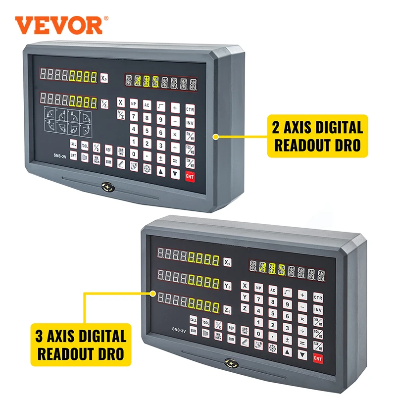

VEVOR 2 Axis 3 Axis DRO Digital Readout Display LCD and Linear Scale Encoder 700MM-1000MM for CNC Grinding Milling Lathe Machine