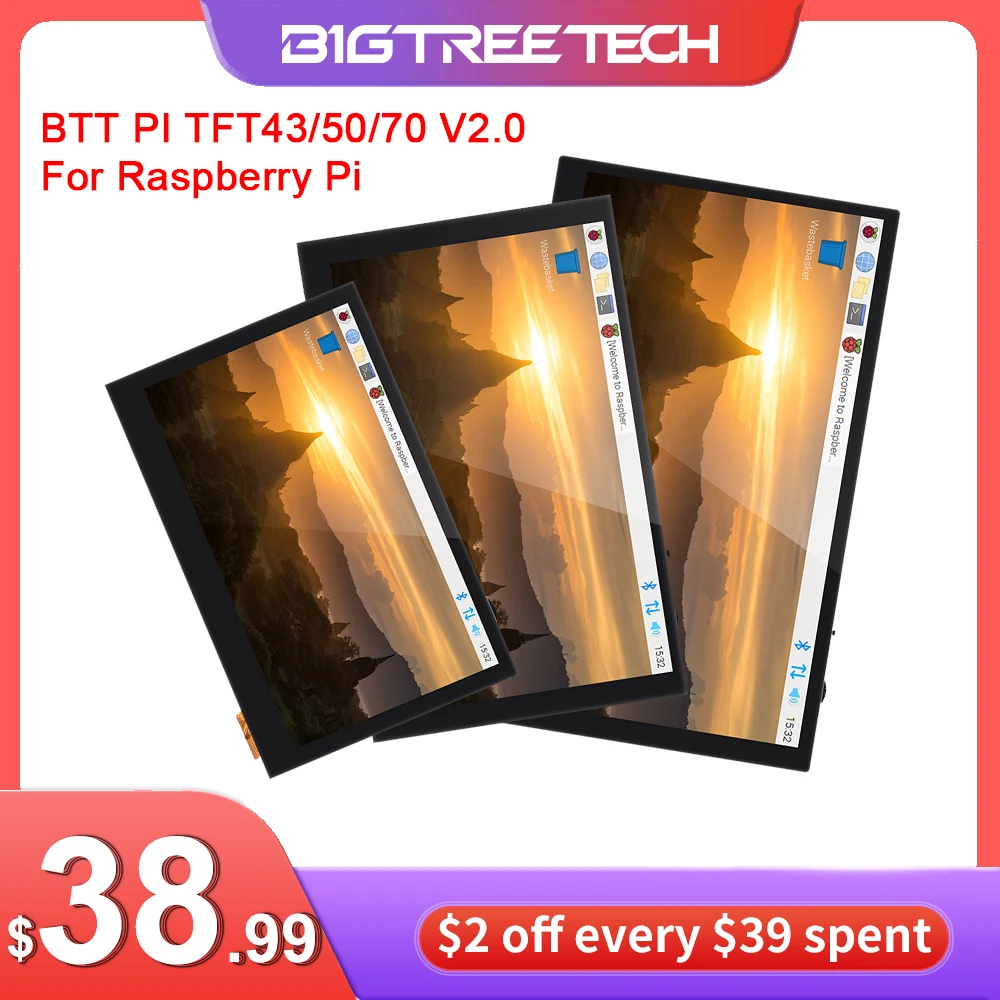 BIGTREETECH BTT PITFT50 PITFT43 PITFT70 V2.0 Touch Screen DSI Display Octoprint Raspberry Pi 3 3B Plus 4B Model 3D Printer Parts loading=lazy