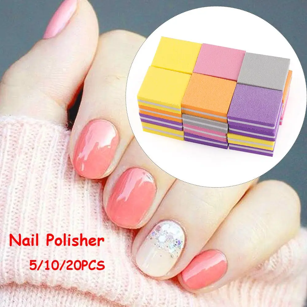 

5/10/20PCs Mini Nail Polishing block Colorful Double-sided Sanding Files Polisher Buffer Sponge DIY Manicure Tool Trimming Kit