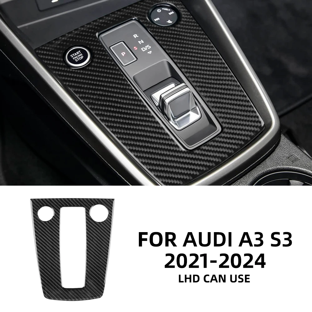 Настоящая мягкая наклейка из углеродного волокна для Audi A3 S3 8Y 2021 2022 2023 2024, RHD LHD, автомобильная панель переключения передач, аксессуары, внутренняя отделка