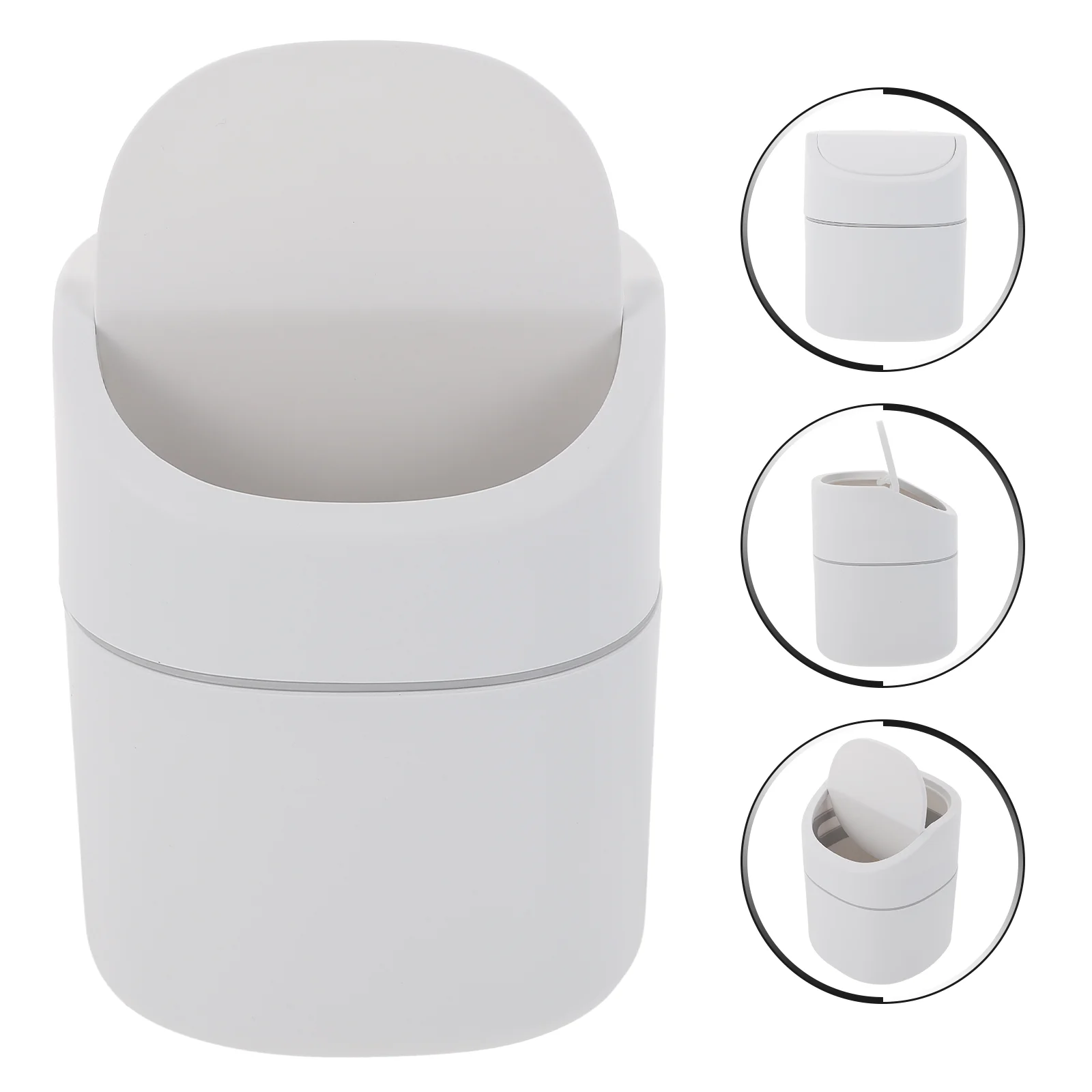 

Trash Can Mini Garbage Desk Waste Bin Step Table Basket Office Desktop Kitchen Wastebasket Canslid Cap Dustbin Bedroom Bins