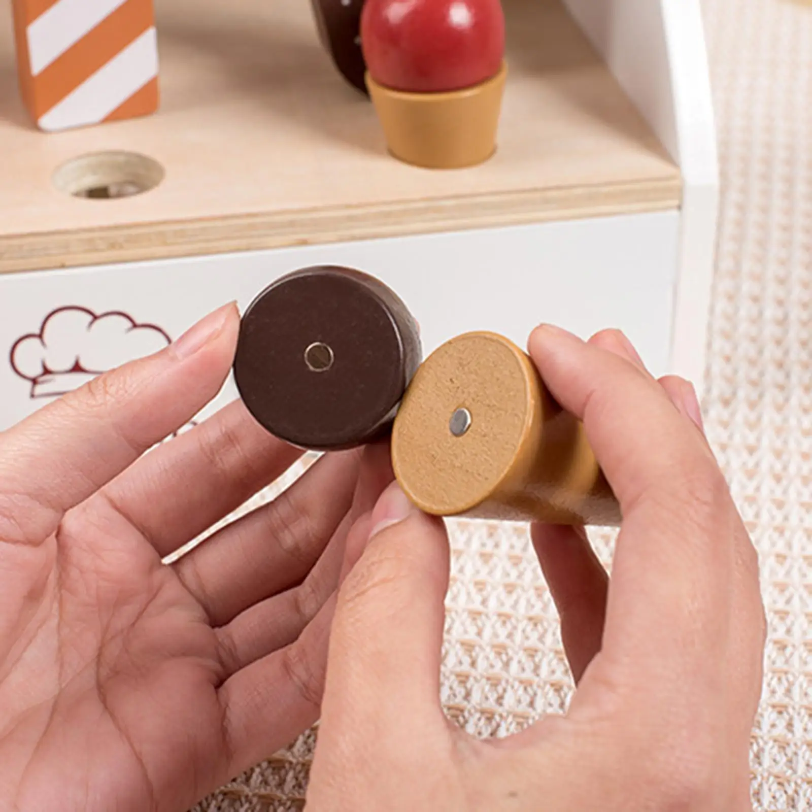 

Wooden Ice Cream Toys Kids Pretend Play Playhouse Ice Cream Counter Dollhouse Miniature Popsicles Girls Boys 4 Years up