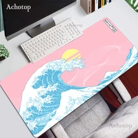 great wave off art gaming mouse pad large mousepad gamer pc accessories computer keyboard pink kawaii anime mouse mat desk mat