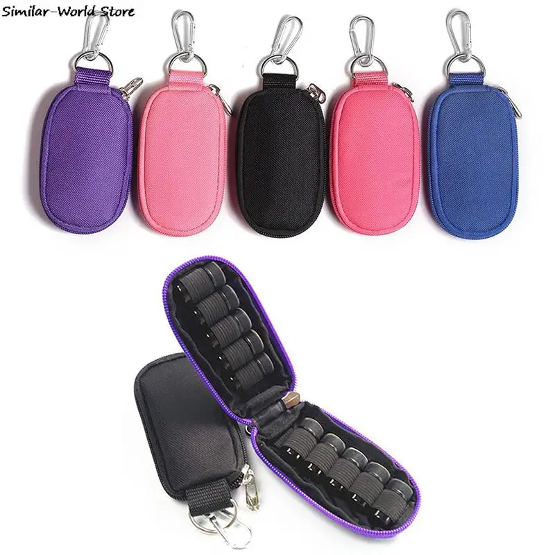 

10 Grid Essential Oil Storage Bag Carrying Portable Travel Holder Case 2ml Pouch Key Chain Organizer Rangement Zipper Bag