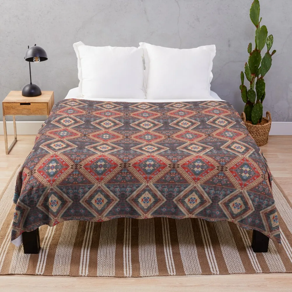 

Oriental Moroccan Artwork Farmhouse Rustic Style Throw Blanket jacquard blankets ands Fleece blanket