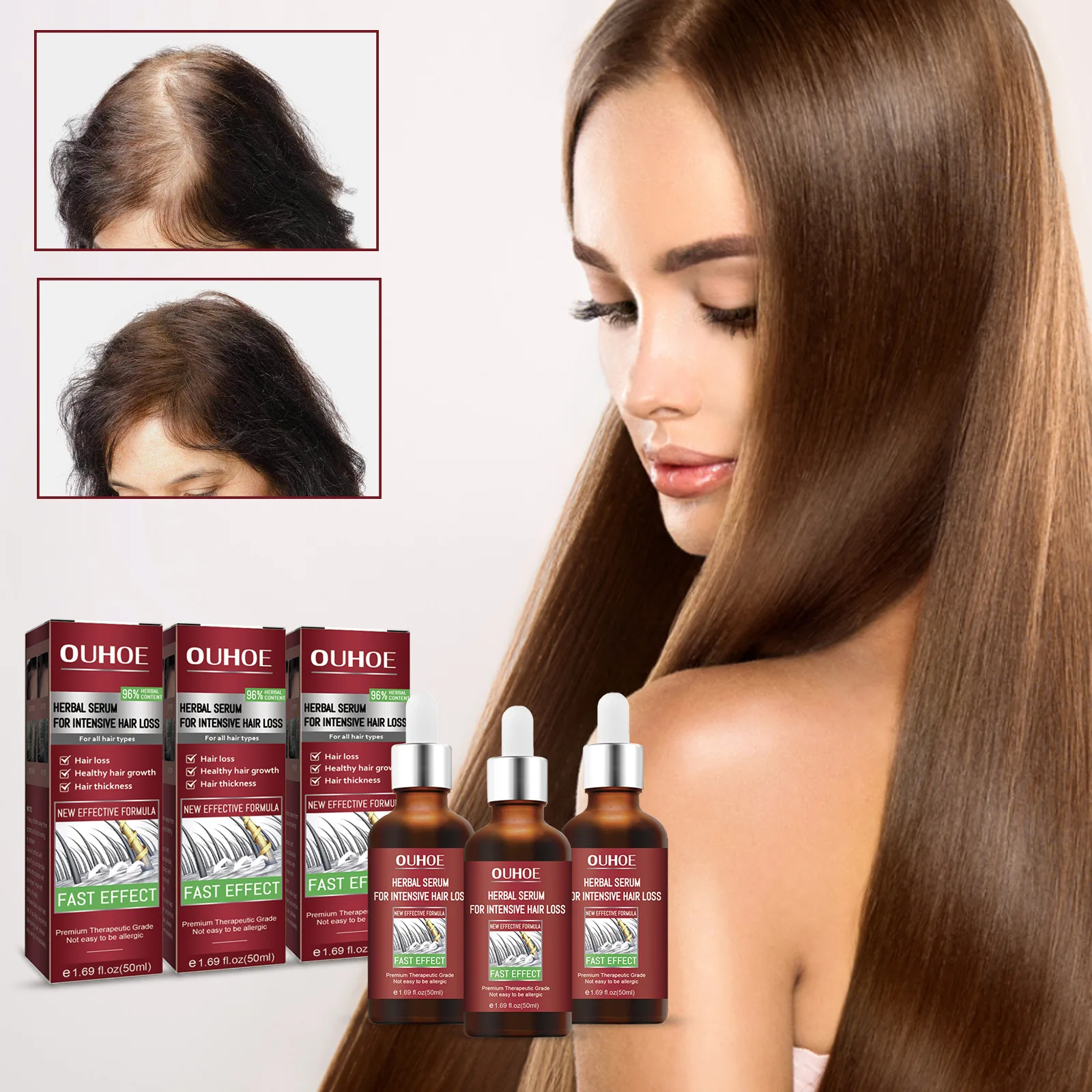 

Herbal Hair Growth Serum Prevent Hair Loss Rapid Promote Hair Growth Moisturizing Hair Root Anti-Fall Solid Thicker Hair Essence