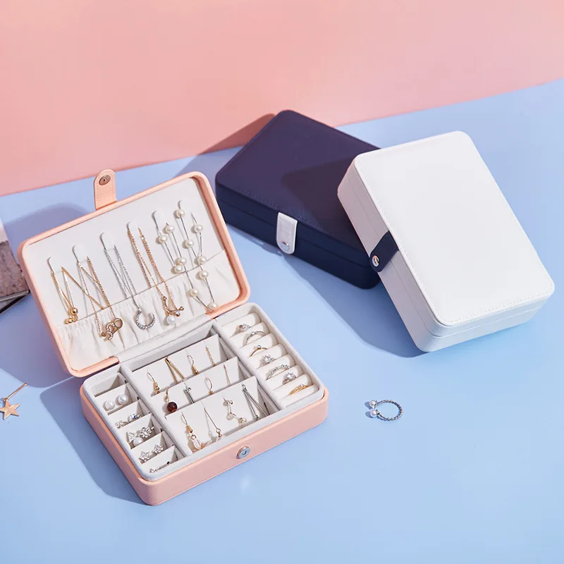 Fashion Jewelrys Packaging Display High Capacity Earrings Ring Organizer Box Women Necklace Storage Case Accessories Supplies