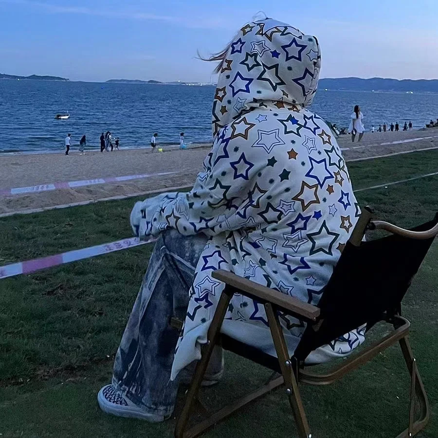 2022 американская ретро куртка женская уличная одежда пятиконечная звезда полный