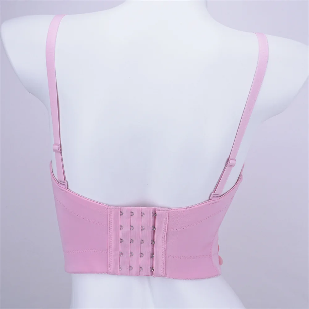 Подтяжки с шипами в виде рыбьих костей над корсетом короткий облегающий