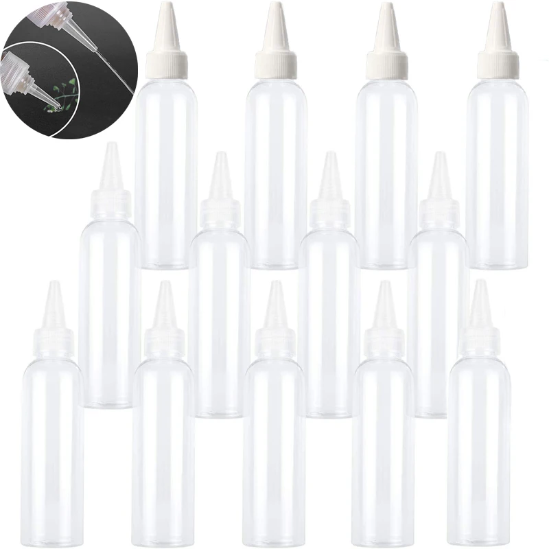 

5Pcs 10ml/20ml/30ml/50ml/100ml Clear Plastic Dropper Bottles Applicator With Twist Top Cap For Hair Oils Lotion Makeup Liquid