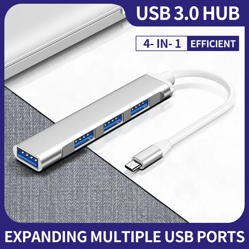 

10pcs 4Port USB 3.0 HUB USB Hub High Speed Type C Splitter 5Gbps For PC Computer Accessories Multiport HUB 4 USB 3.0 2.0 Ports