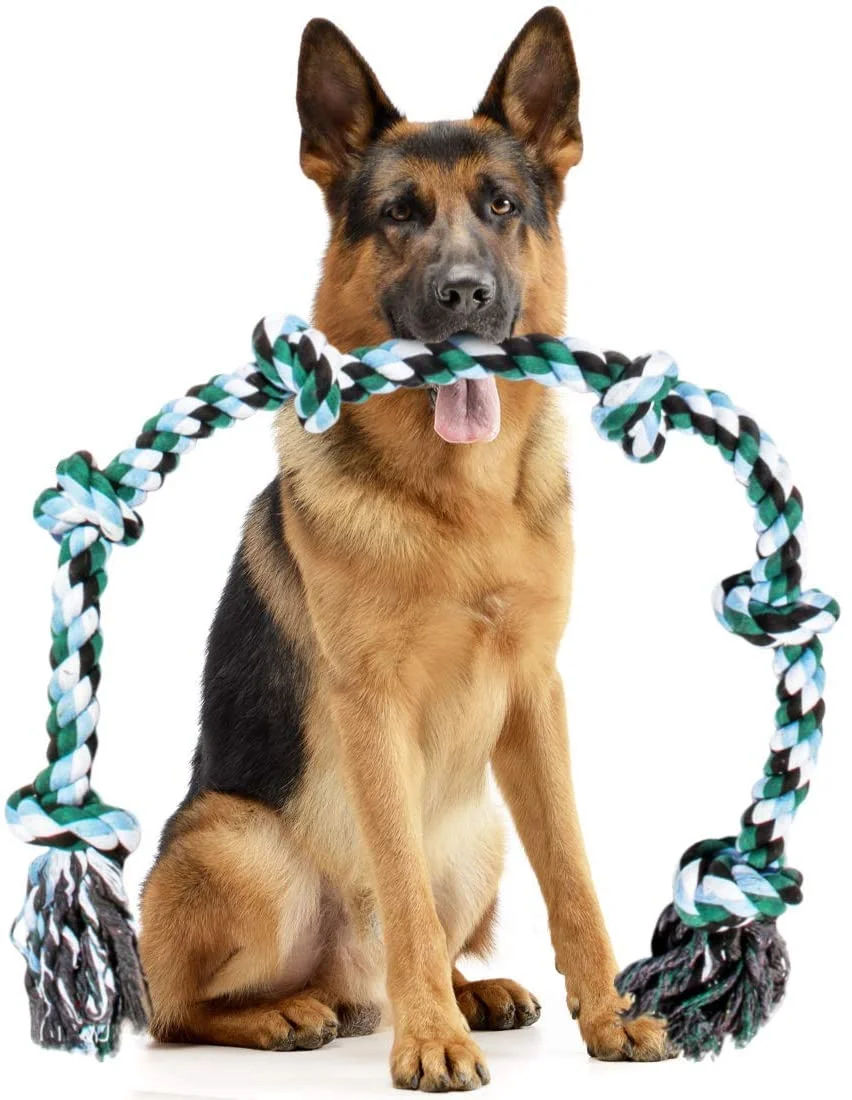 

AMOBOX Giant Dog Rope Toy for Extra Large Dogs-Indestructible Dog Toy for Aggressive Chewers and Large Breeds 42IN Long 6 Knot