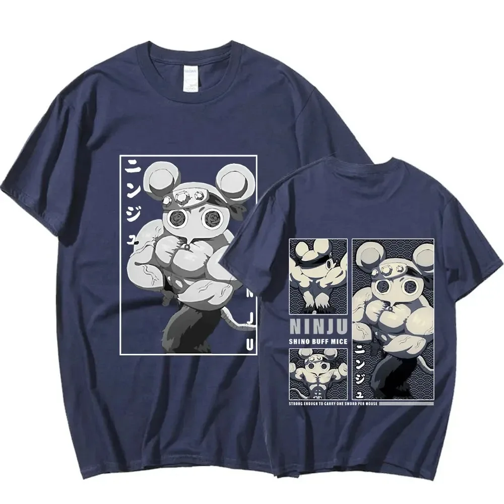 Повседневная футболка с изображением мыши в стиле аниме Nindoiden большой размер для