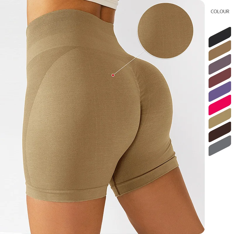 

Yoga Shorts Leggings Seamless Gym Tights Ribbed Bicycles Sport Fitness High Waist Butt Lifting Women Clothing Cycling Short Girl