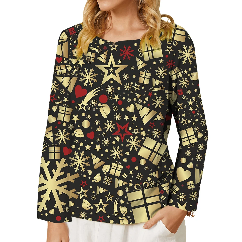 CLOOCL женская футболка с Рождеством праздничная одежда свободная повседневная