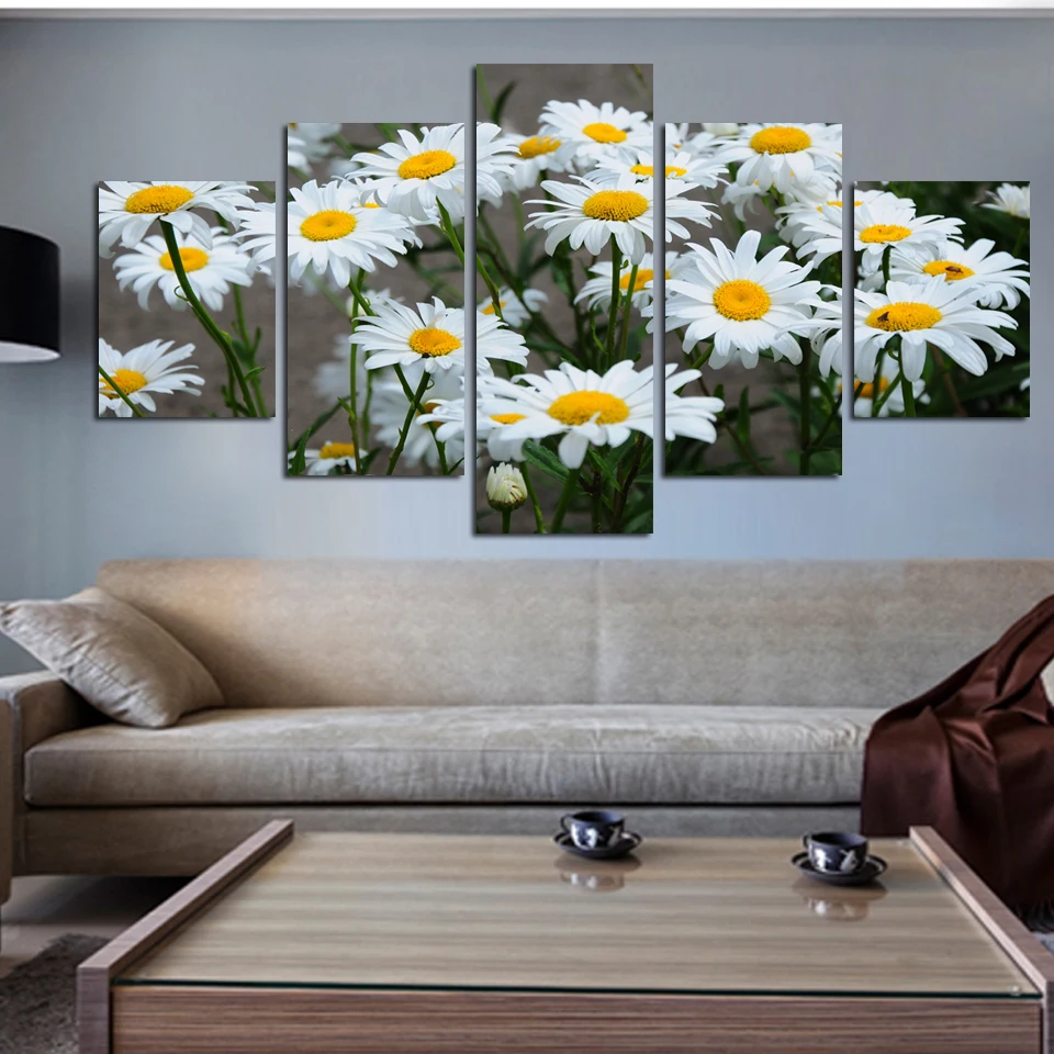 

5D Diamond Painting White Flowers Daisy Blossom Diy Cross Stitch Kits Full Square/Round Diamont Embroidery Mosaic Home Decor