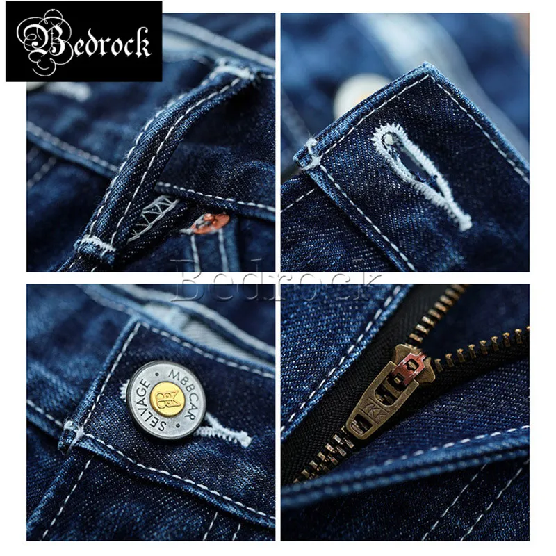 MBBCAR 14oz heavy industry one washed red line denim jeans blue Amekaji retro loose straight pants selvdge denim work jeans 7360