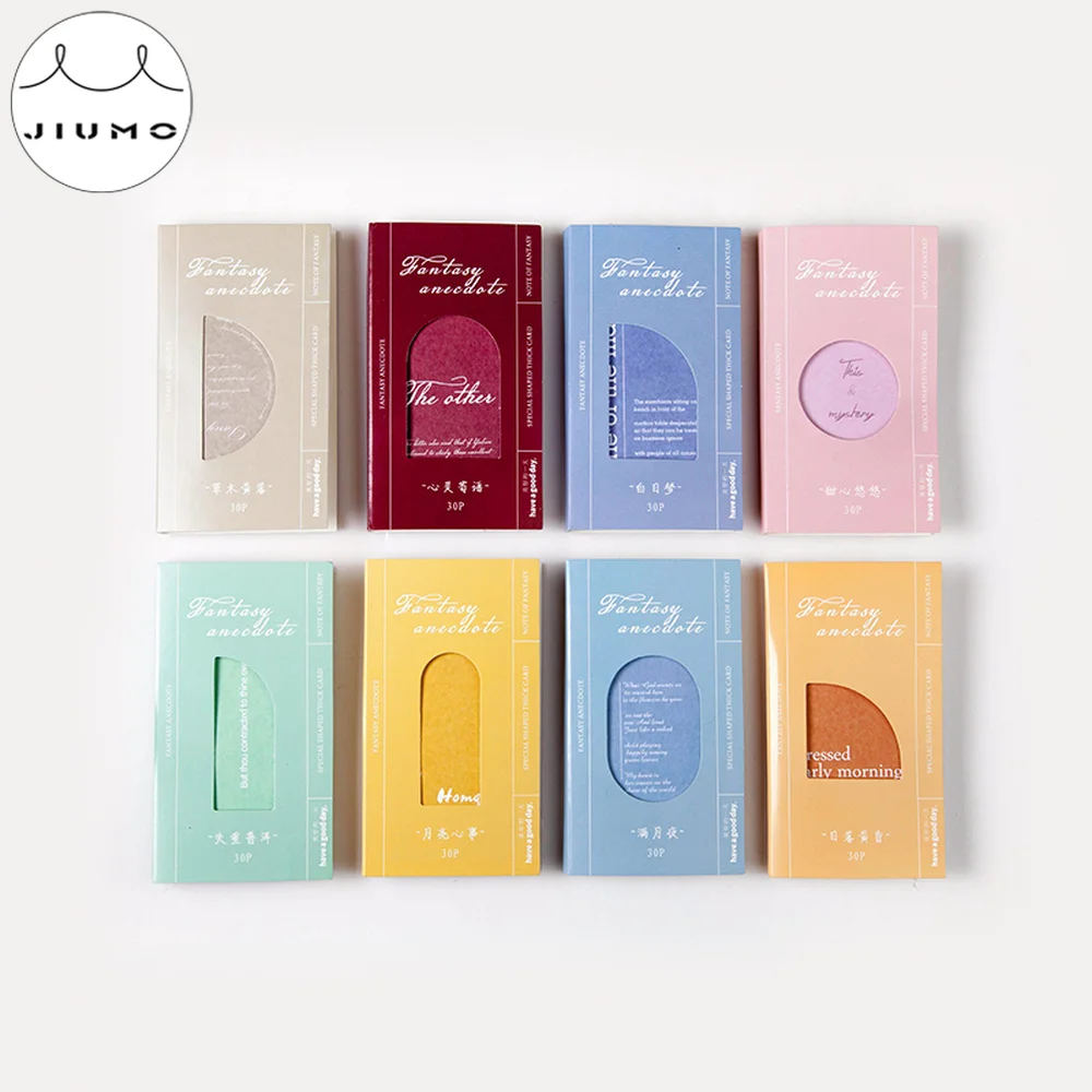 

JIUMO 8 Morandi Color Note Paper Small Fresh Creative Hand Account Decoration Record Collage Material Note Writing Supplies