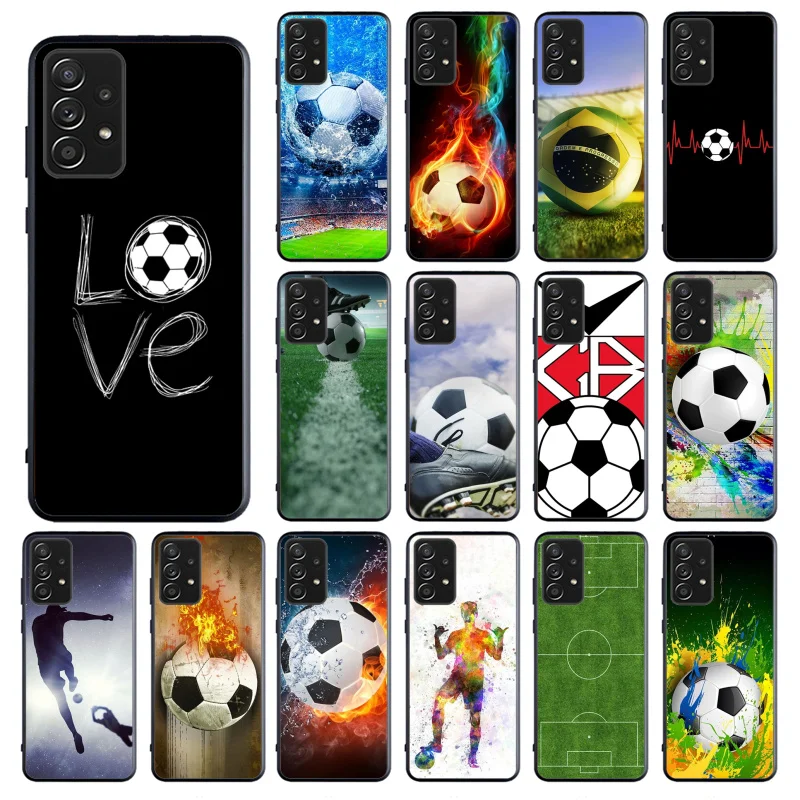 

Football soccer ball Phone Case for Samsung Galaxy A13 A22 A32 A71 A33 A52 A53 A72 A73 A51 A31 A23 A34 A54 A52 A53S Case
