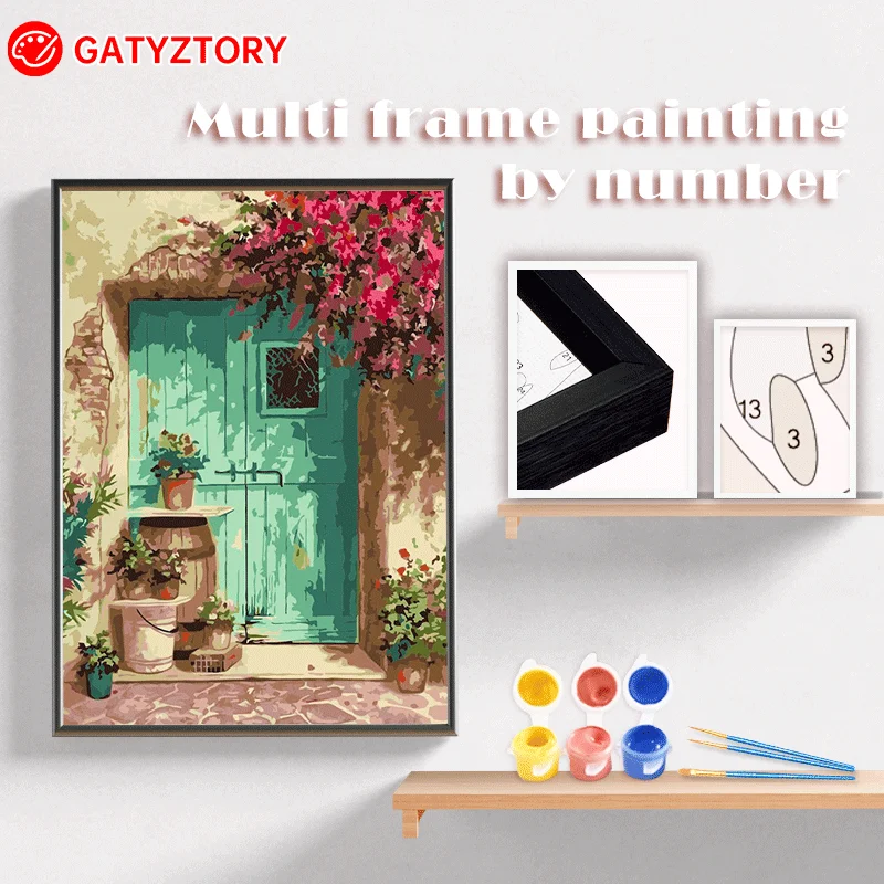 

GATYZTORY Painting By Numbers With Multi Aluminium Frame DIY Craft Coloring By Numbers Home Decor Unique DIY Gift For Kids Adult