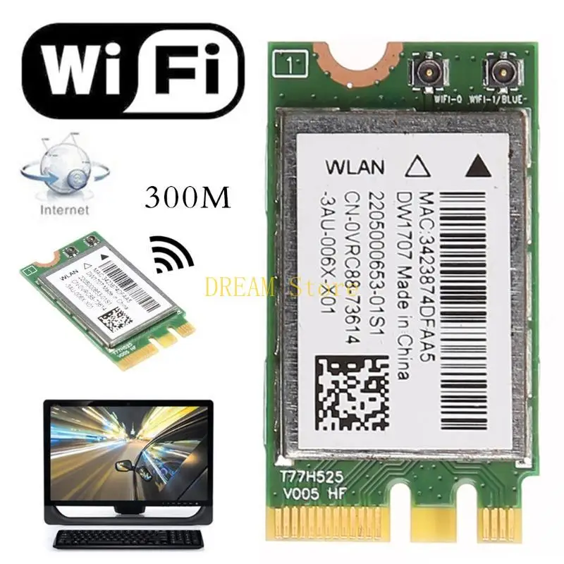 Фото Беспроводная карта WLAN M.2 для чипа Atheros QCA9565 DW1707 0VRC88 QCNFA335, Bluetooth-совместимая, 300 Мбит/с, лучшая №3
