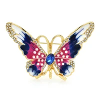 wulibaby new enamel butterfly brooches for women unisex 2 color pearl beauty insects office party brooch pin gifts