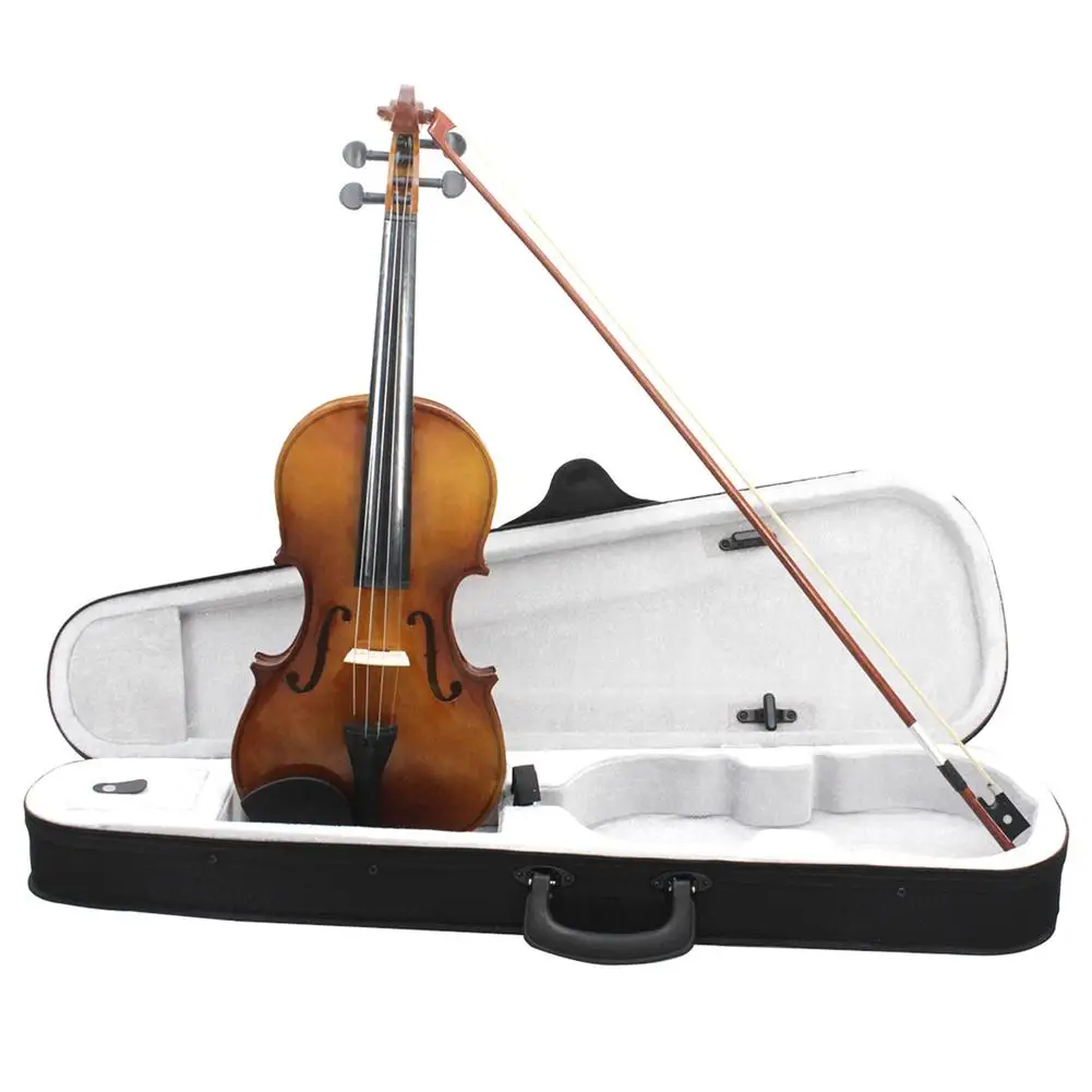 

Acoustic Violin With Bow Rosin Carrying Box Solid Wood Basswood Violin High Quality Fiddle For Orchestra Concert Band Beginner