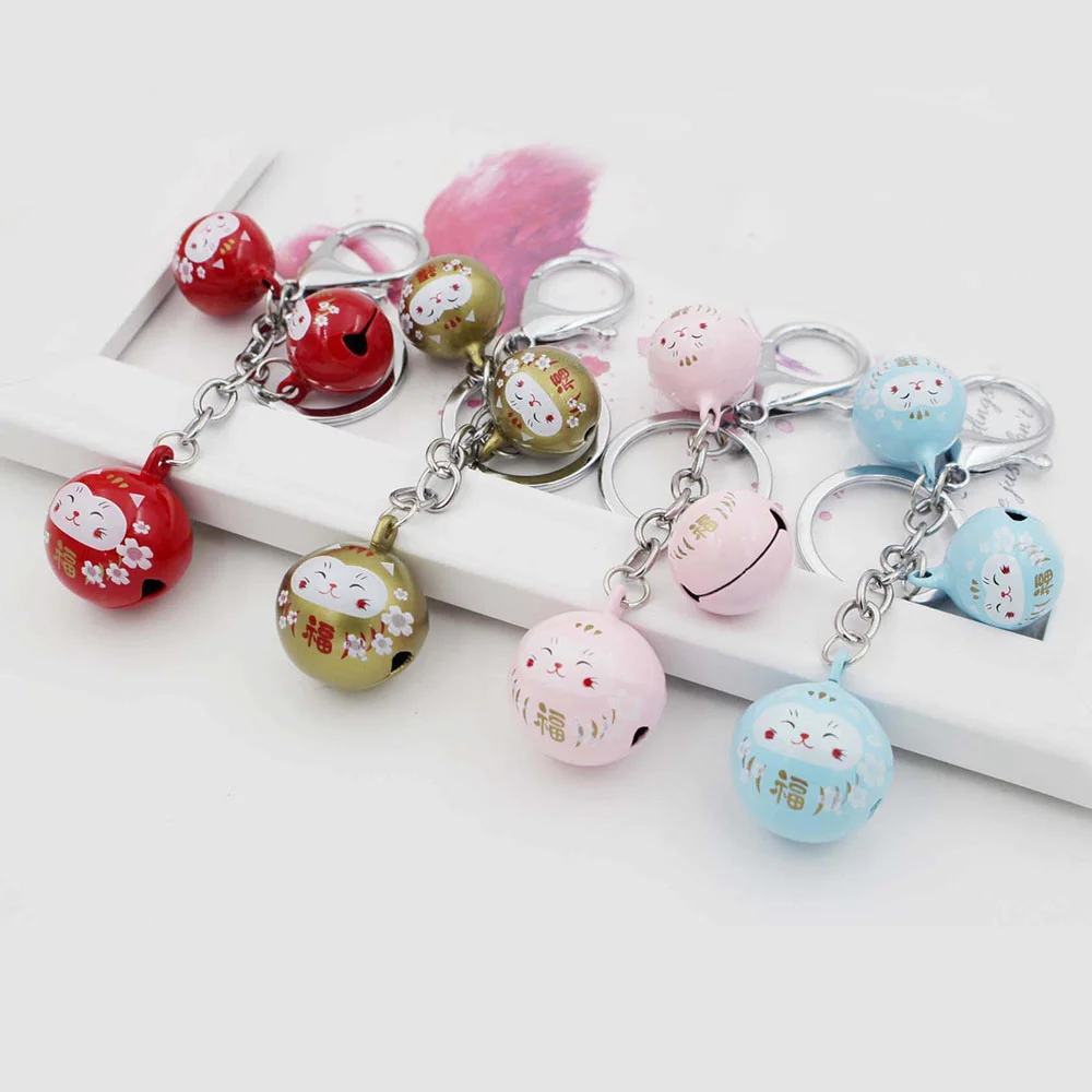 

Round Copper Lucky Cat Bell Charm Keychain Hanging Charm Good Luck Bell Jewelry Craft Findings Child Kids Gift Flavor