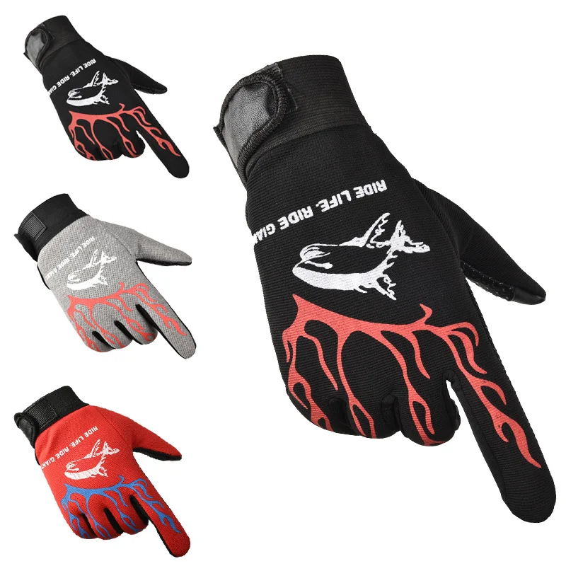 

New Sport Gym Gloves for Kids Semi-finger Wolf Print Glove Children Cycling Mittens Anti-slip Boys Girl Full Finger Gloves