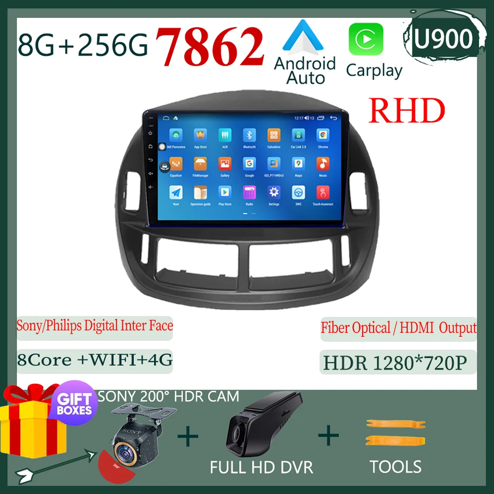 

Автомобильный радиоприемник с сенсорным QLED-экраном Android для Toyota Previa 2003-2008 LHD RHD Авто Стерео Видеоплеер GPS Bluetooth WIFI DVD DSP BT