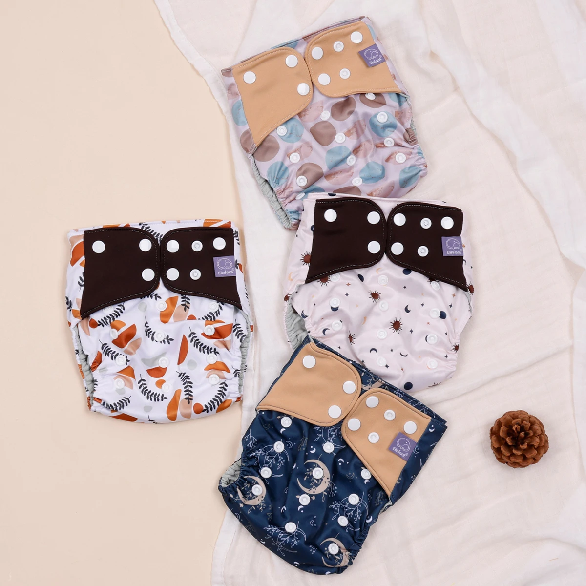 

Elinfant Reusable Ecological Baby Diaper Pocket Diapers Waterproof Washable Gray Mesh Cloth Inner Breathable Cloth Pants