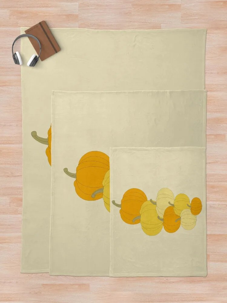 Винтажное осеннее одеяло с тыквой эстетическое кремовое фоновое Retros Beautifuls