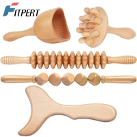 5pcsset maderotherapia kit wood therapy massage tools home gym wooden massager lymphatic drainage massager body sculpting tools