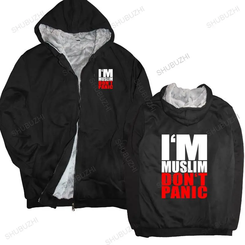 

brand winter hoodie warm coat I AM MUSLIM DO NOT PANIC II - Islam Moslem brand winter jacket for boys