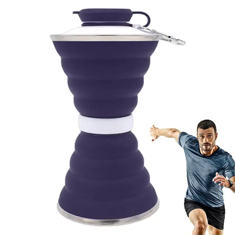 

Collapsible Cups For Traveling Leakproof Expandable Travel Cup 500ml Portable Drinking Cup Silicone Cups For Cycling Running