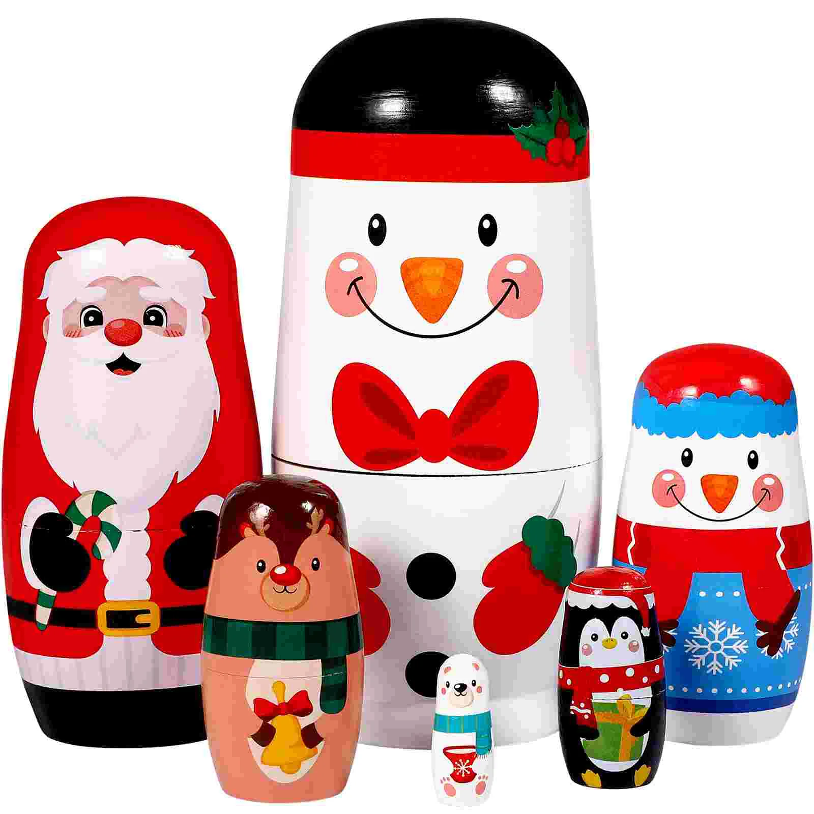 

Ciieeo 6pcs Christmas Nesting Russian Style Dolls Dolls Dolls Stacking for Children Party