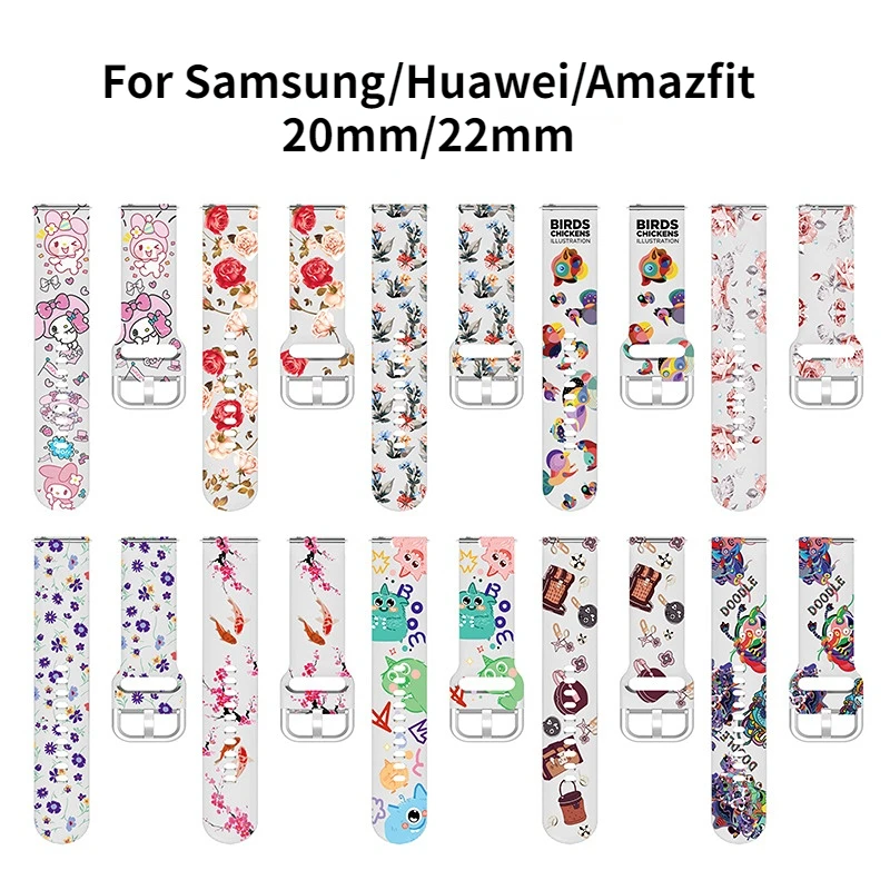 

Ремешок для смарт-часов Disney, браслет для Samsung Galaxy Watch 4 Active 2 Classic Gear S3 Huawei GT2/3 Garmin Fitbit Band, 20 22 мм