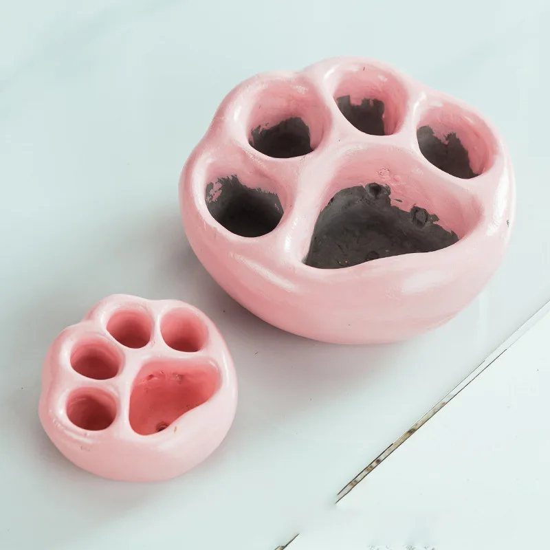 

Cute Cat Paw Cement Flower Pot Mini Succulent Plant FlowerPots Desktop Plants Potted Mini Bonsai Garden Planter Home Decoration